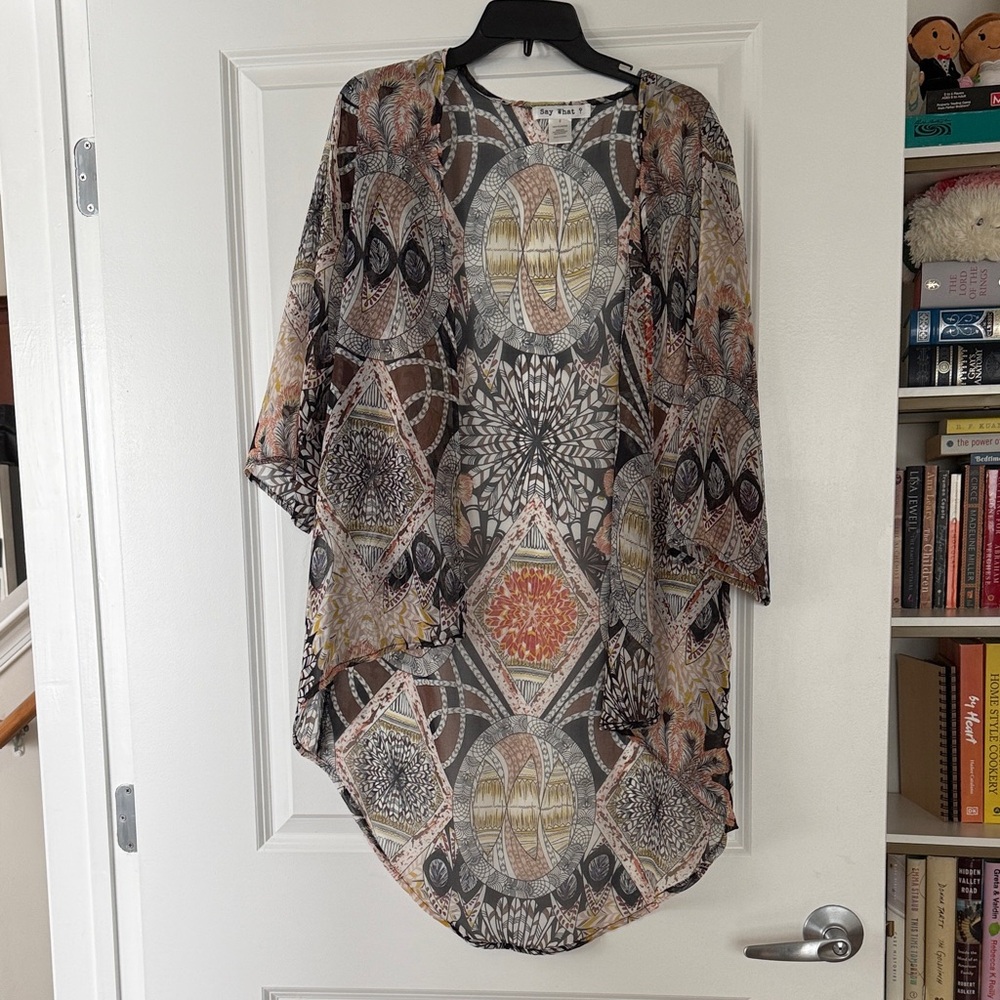Boho bohemian patterned shawl cardigan